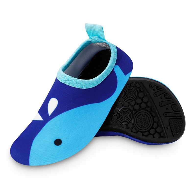 Bigib Toddler Kids Swim Water Shoes Quick Dry Non-Slip Water Skin Barefoot Sports Shoes Aqua Socks for Boys Girls Toddler, Blue Whale, 3 Infant - Image 4